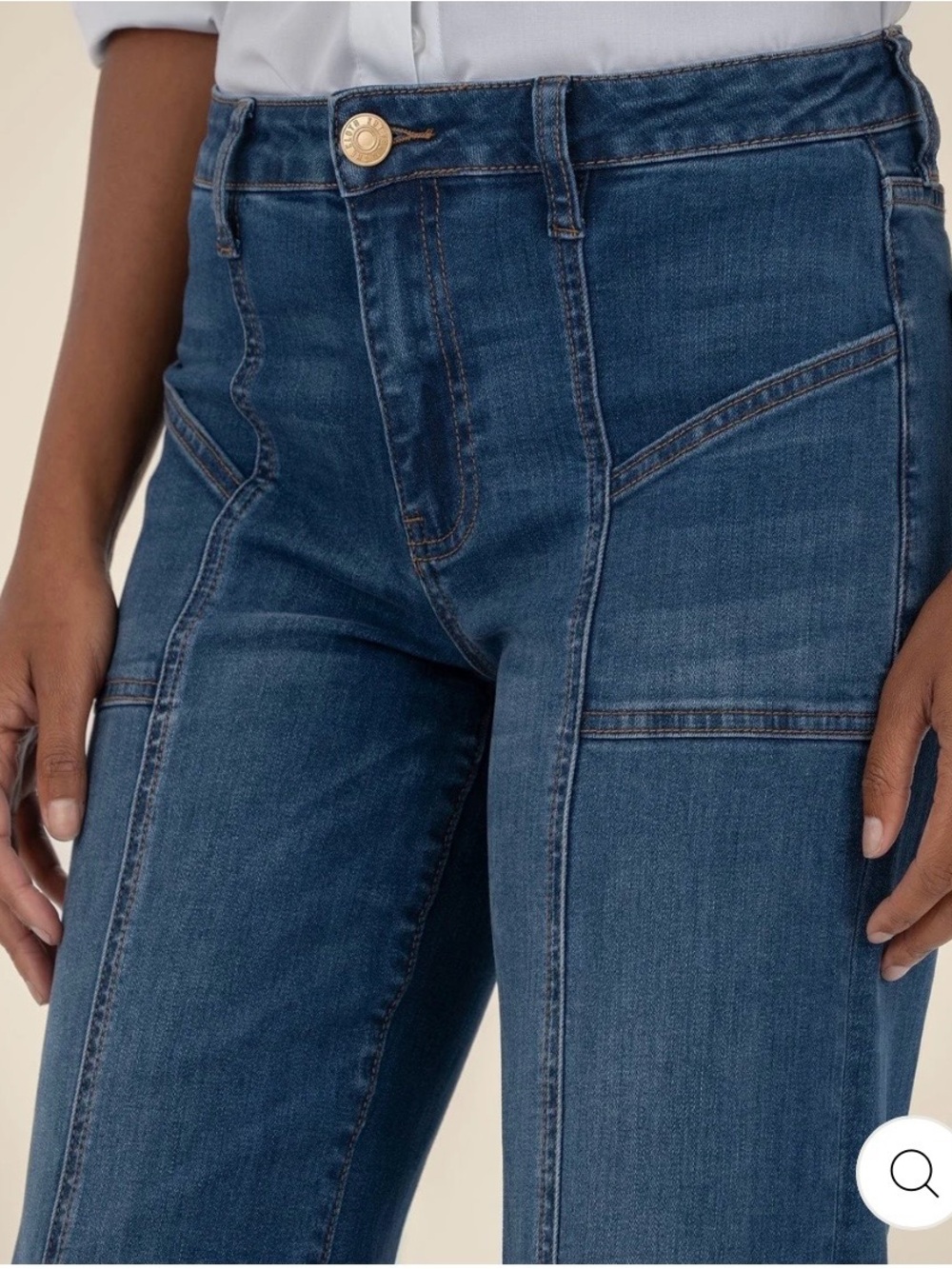 KUT from the Cloth Jean High Rise Wide Pant Align with Dark Base Wash Size 2P - Picture 3 of 14